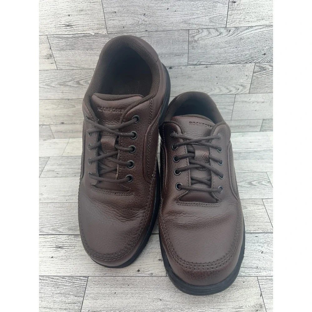 Rockport Shoes Mens Size 10 Brown Leather Comfort Walking Oxford K71201 Wide Fit